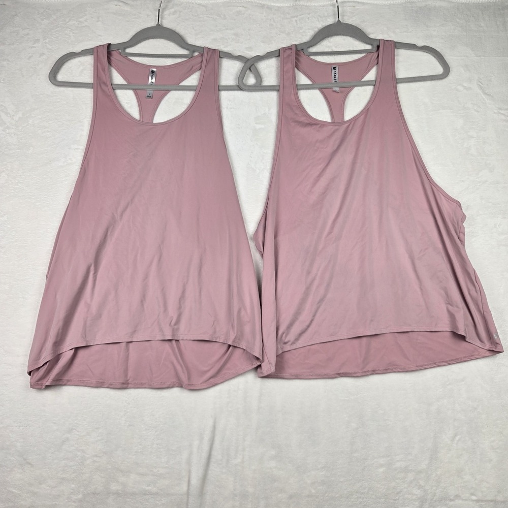 2 Fabletics‎ Womens Peggy Tank Tops Size Large Rosebloom Pink Moisture Wicking